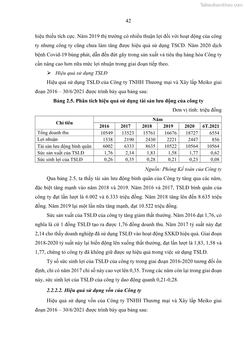Khóa luận tốt nghiệp kinh tế Nâng cao hiệu quả hoạt động kinh doanh của Công ty TNHH Thương mại và Xây lắp Meiko - 5 Trang 50