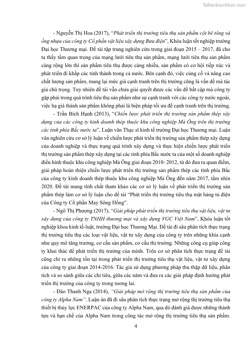 Khóa luận tốt nghiệp kinh tế Phát triển thị trường tiêu thụ sản phẩm may mặc của Công ty cổ phần may Sông Hồng - 1 Trang 12