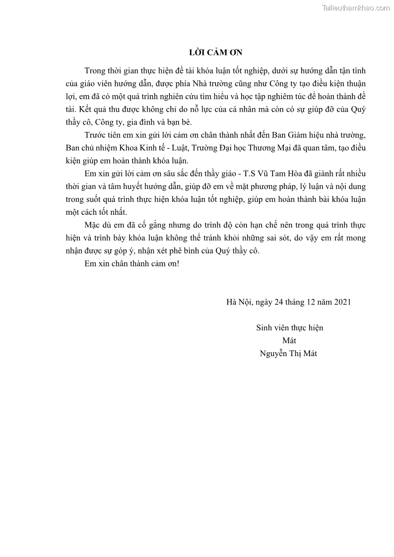 Khóa luận tốt nghiệp kinh tế Phát triển thị trường tiêu thụ sản phẩm may mặc của Công ty cổ phần may Sông Hồng - 1 Trang 3