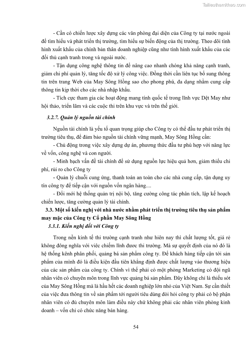 Khóa luận tốt nghiệp kinh tế Phát triển thị trường tiêu thụ sản phẩm may mặc của Công ty cổ phần may Sông Hồng - 6 Trang 62