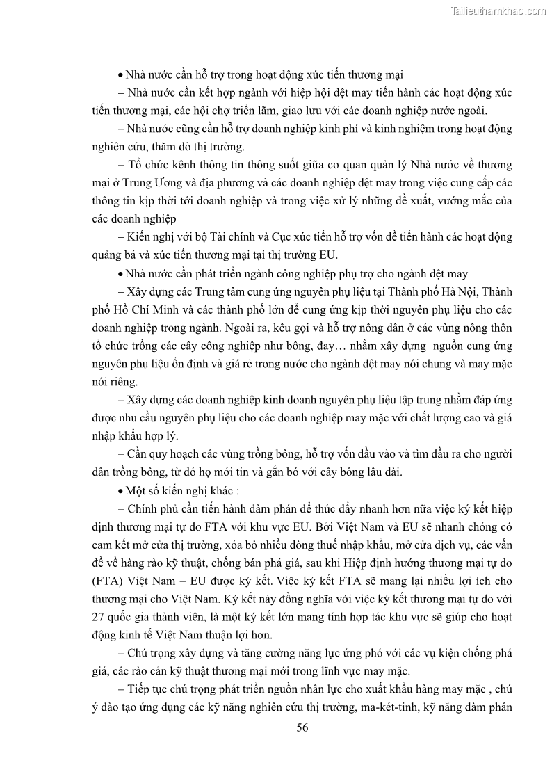 Khóa luận tốt nghiệp kinh tế Phát triển thị trường tiêu thụ sản phẩm may mặc của Công ty cổ phần may Sông Hồng - 6 Trang 64