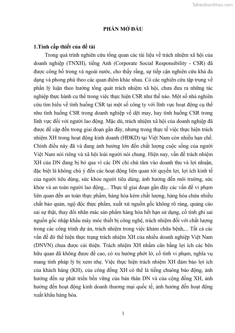 Luận án tiến sĩ kinh tế Nâng cao trách nhiệm xã hội của doanh nghiệp Việt Nam trong hoạt động kinh doanh thương mại - 1 Trang 12
