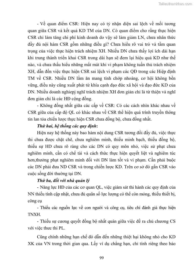 Luận án tiến sĩ kinh tế Nâng cao trách nhiệm xã hội của doanh nghiệp Việt Nam trong hoạt động kinh doanh thương mại - 10 Trang 110
