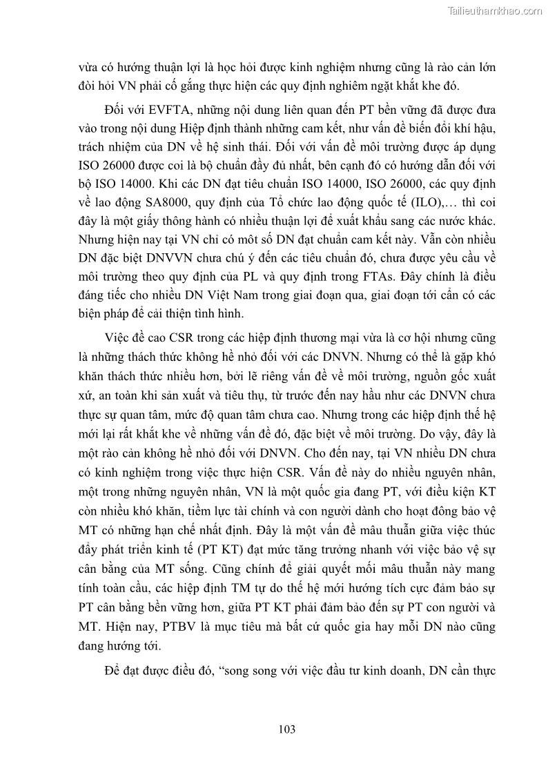 Luận án tiến sĩ kinh tế Nâng cao trách nhiệm xã hội của doanh nghiệp Việt Nam trong hoạt động kinh doanh thương mại - 10 Trang 114