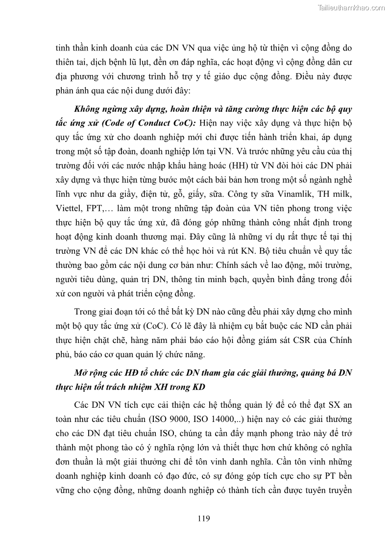 Luận án tiến sĩ kinh tế Nâng cao trách nhiệm xã hội của doanh nghiệp Việt Nam trong hoạt động kinh doanh thương mại - 11 Trang 130