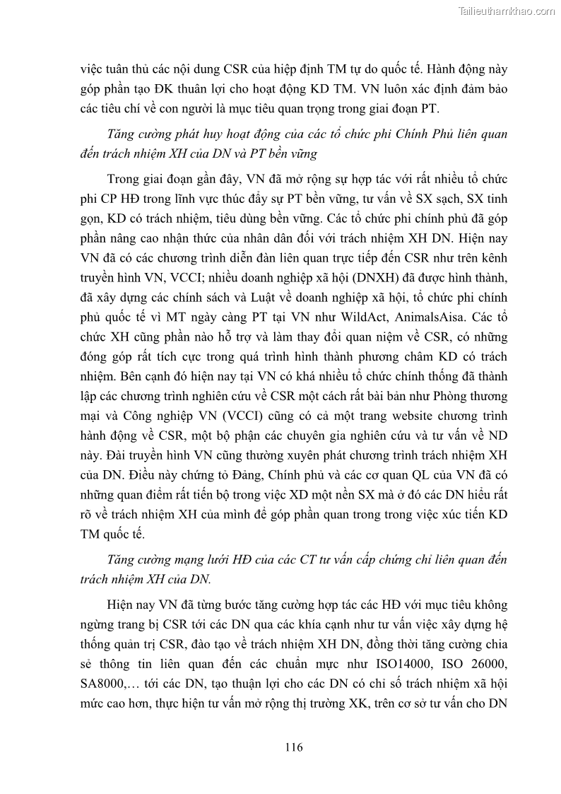Luận án tiến sĩ kinh tế Nâng cao trách nhiệm xã hội của doanh nghiệp Việt Nam trong hoạt động kinh doanh thương mại - 11 Trang 127