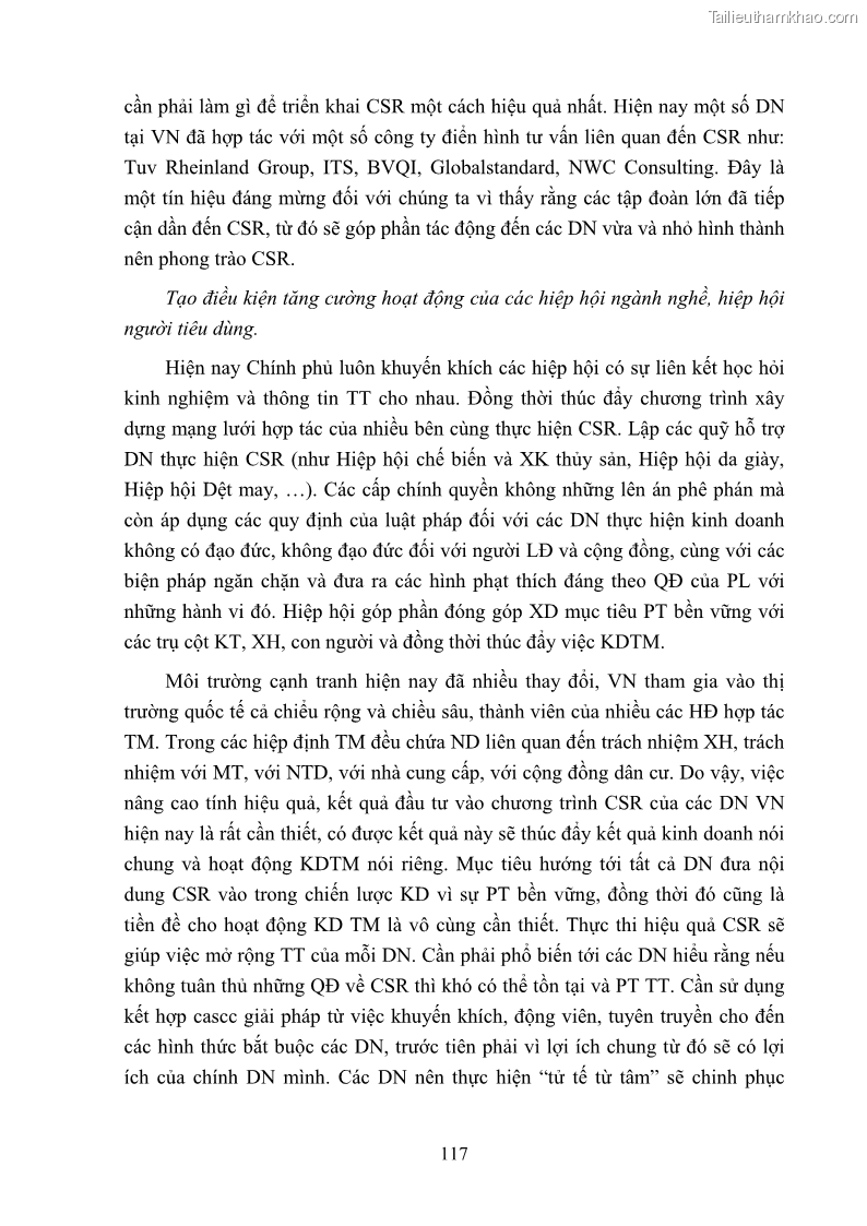 Luận án tiến sĩ kinh tế Nâng cao trách nhiệm xã hội của doanh nghiệp Việt Nam trong hoạt động kinh doanh thương mại - 11 Trang 128