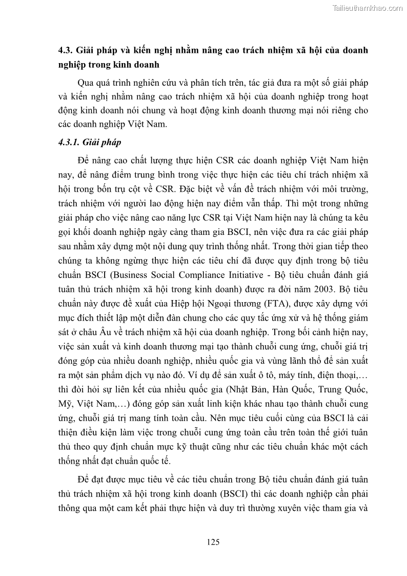 Luận án tiến sĩ kinh tế Nâng cao trách nhiệm xã hội của doanh nghiệp Việt Nam trong hoạt động kinh doanh thương mại - 12 Trang 136