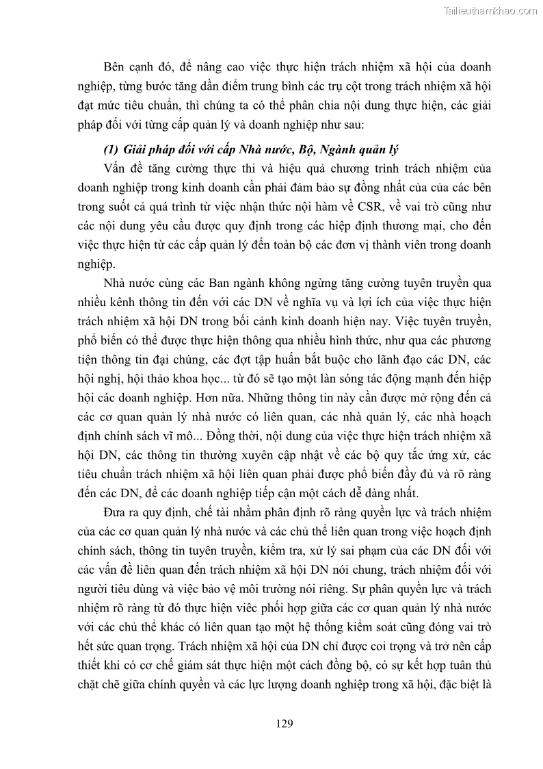 Luận án tiến sĩ kinh tế Nâng cao trách nhiệm xã hội của doanh nghiệp Việt Nam trong hoạt động kinh doanh thương mại - 12 Trang 140