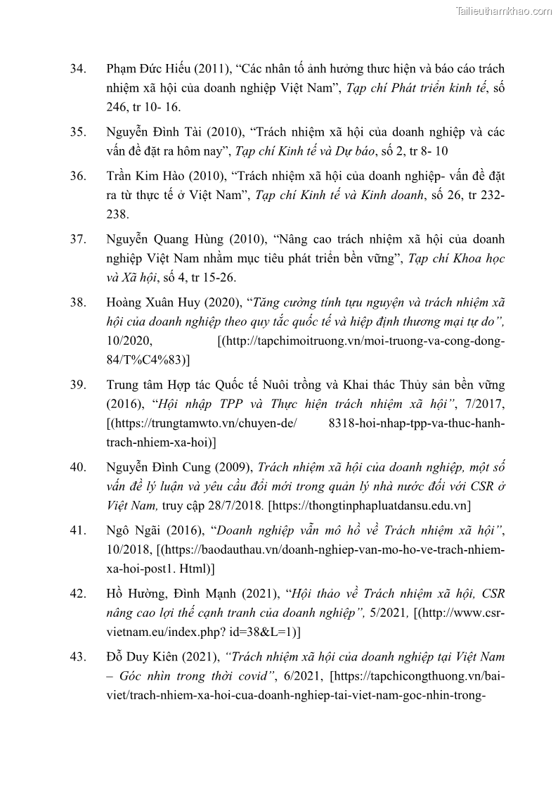 Luận án tiến sĩ kinh tế Nâng cao trách nhiệm xã hội của doanh nghiệp Việt Nam trong hoạt động kinh doanh thương mại - 14 Trang 167