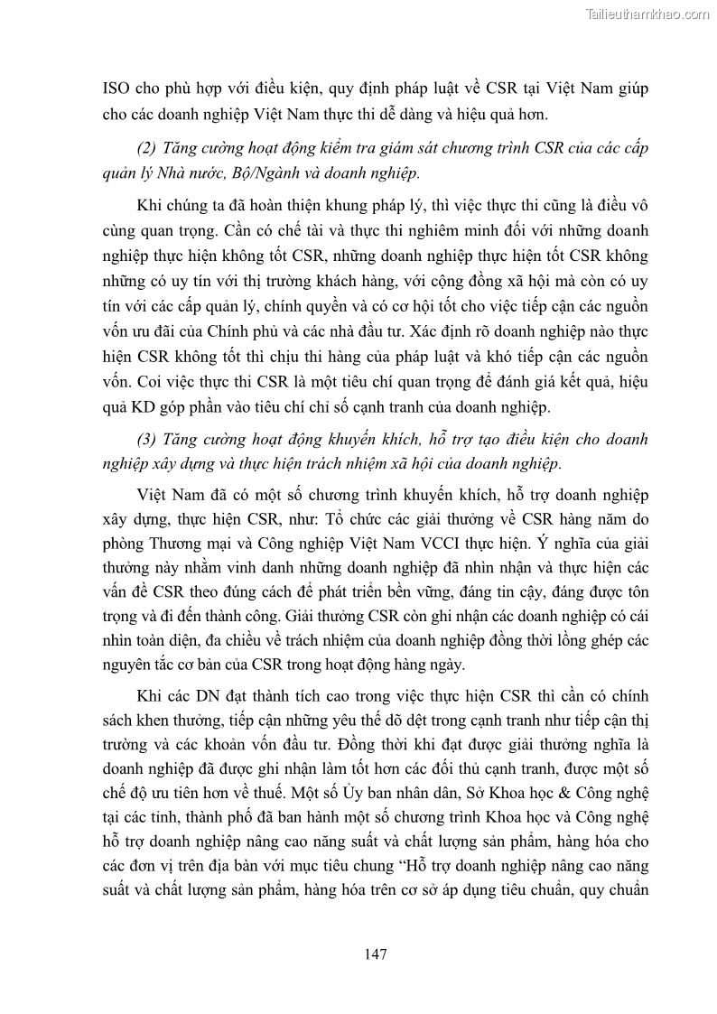 Luận án tiến sĩ kinh tế Nâng cao trách nhiệm xã hội của doanh nghiệp Việt Nam trong hoạt động kinh doanh thương mại - 14 Trang 158