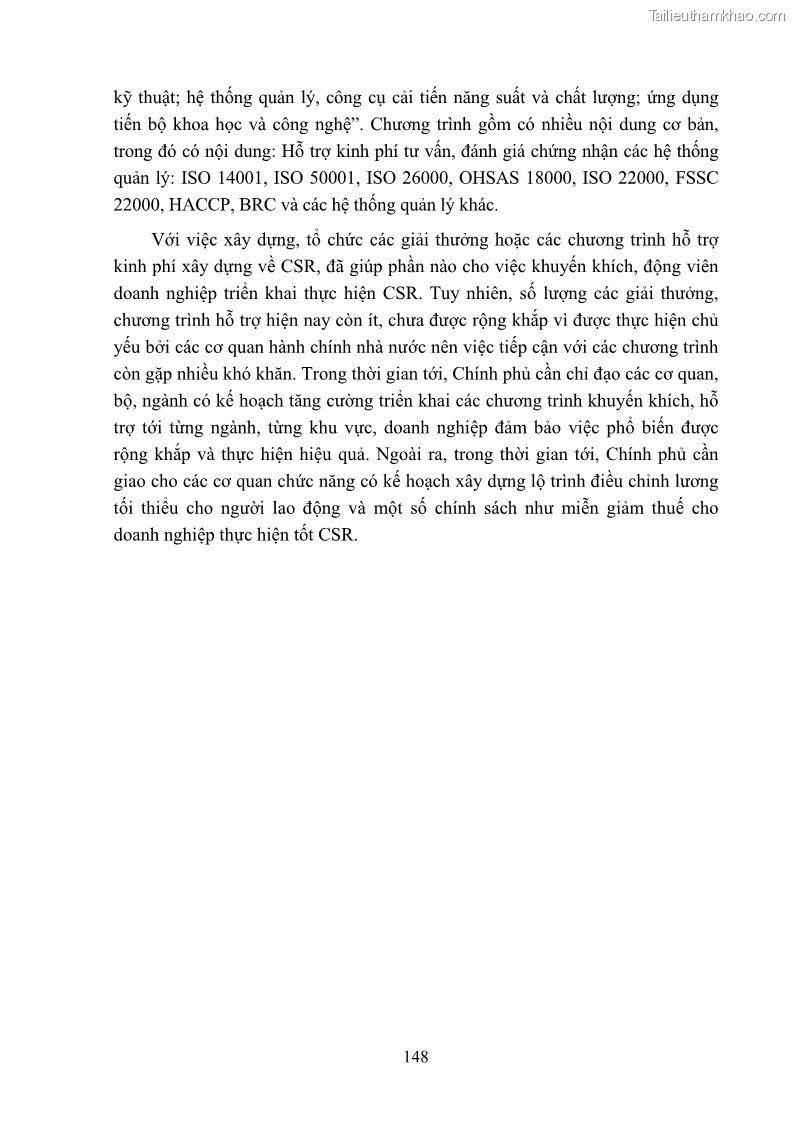Luận án tiến sĩ kinh tế Nâng cao trách nhiệm xã hội của doanh nghiệp Việt Nam trong hoạt động kinh doanh thương mại - 14 Trang 159