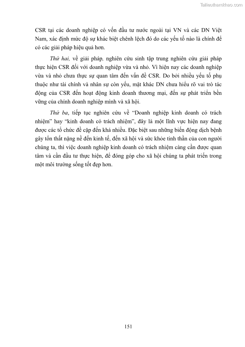 Luận án tiến sĩ kinh tế Nâng cao trách nhiệm xã hội của doanh nghiệp Việt Nam trong hoạt động kinh doanh thương mại - 14 Trang 162