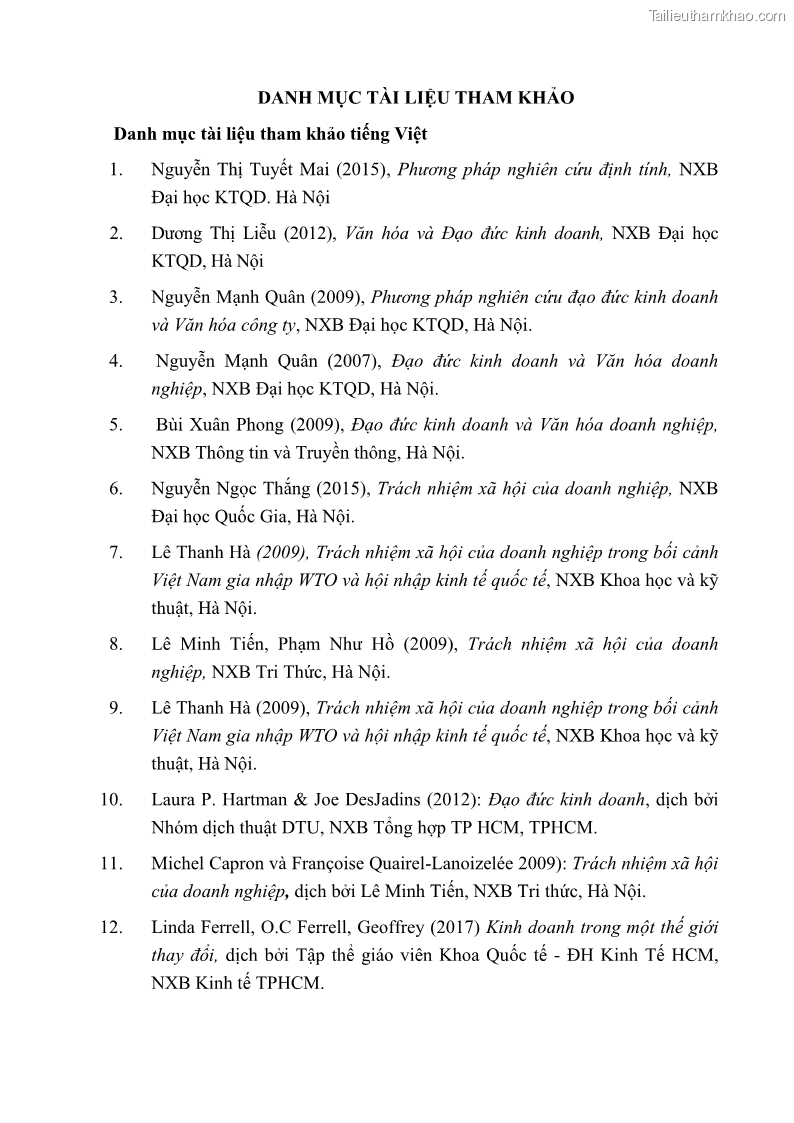 Luận án tiến sĩ kinh tế Nâng cao trách nhiệm xã hội của doanh nghiệp Việt Nam trong hoạt động kinh doanh thương mại - 14 Trang 164