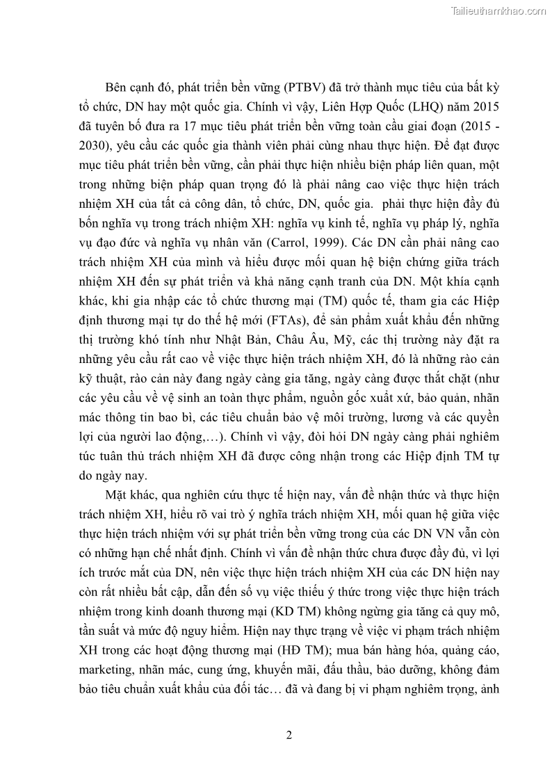 Luận án tiến sĩ kinh tế Nâng cao trách nhiệm xã hội của doanh nghiệp Việt Nam trong hoạt động kinh doanh thương mại - 2 Trang 13