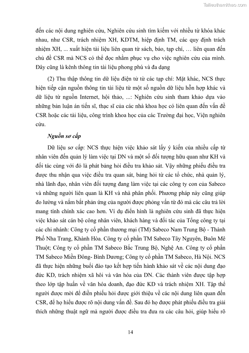 Luận án tiến sĩ kinh tế Nâng cao trách nhiệm xã hội của doanh nghiệp Việt Nam trong hoạt động kinh doanh thương mại - 3 Trang 25