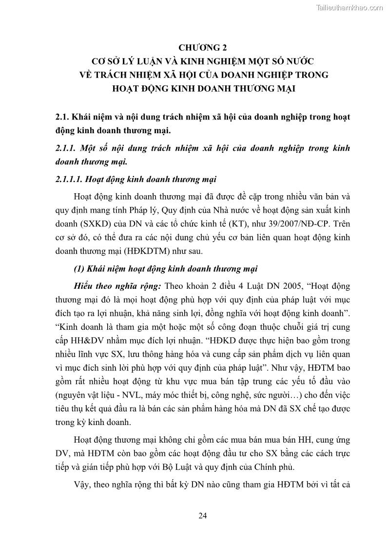 Luận án tiến sĩ kinh tế Nâng cao trách nhiệm xã hội của doanh nghiệp Việt Nam trong hoạt động kinh doanh thương mại - 3 Trang 35