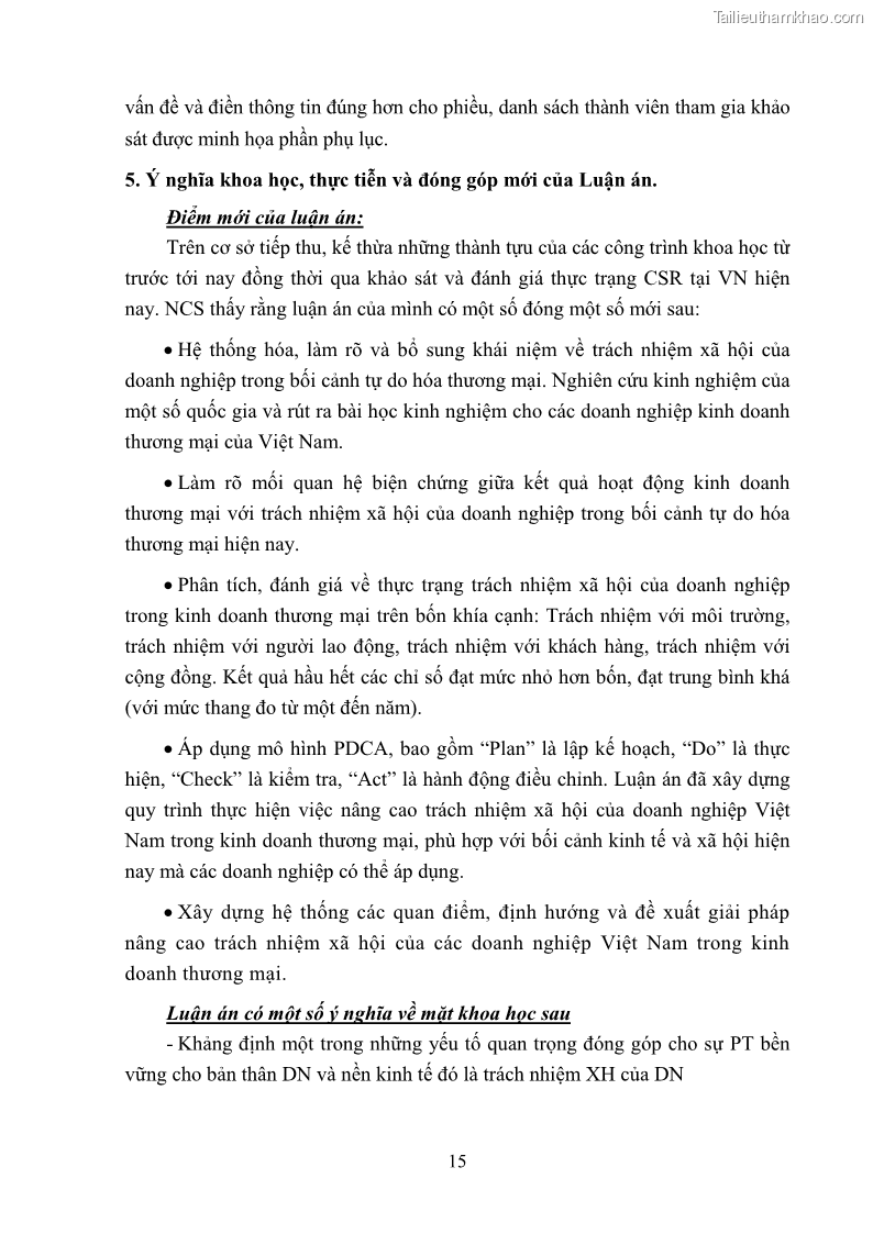 Luận án tiến sĩ kinh tế Nâng cao trách nhiệm xã hội của doanh nghiệp Việt Nam trong hoạt động kinh doanh thương mại - 3 Trang 26