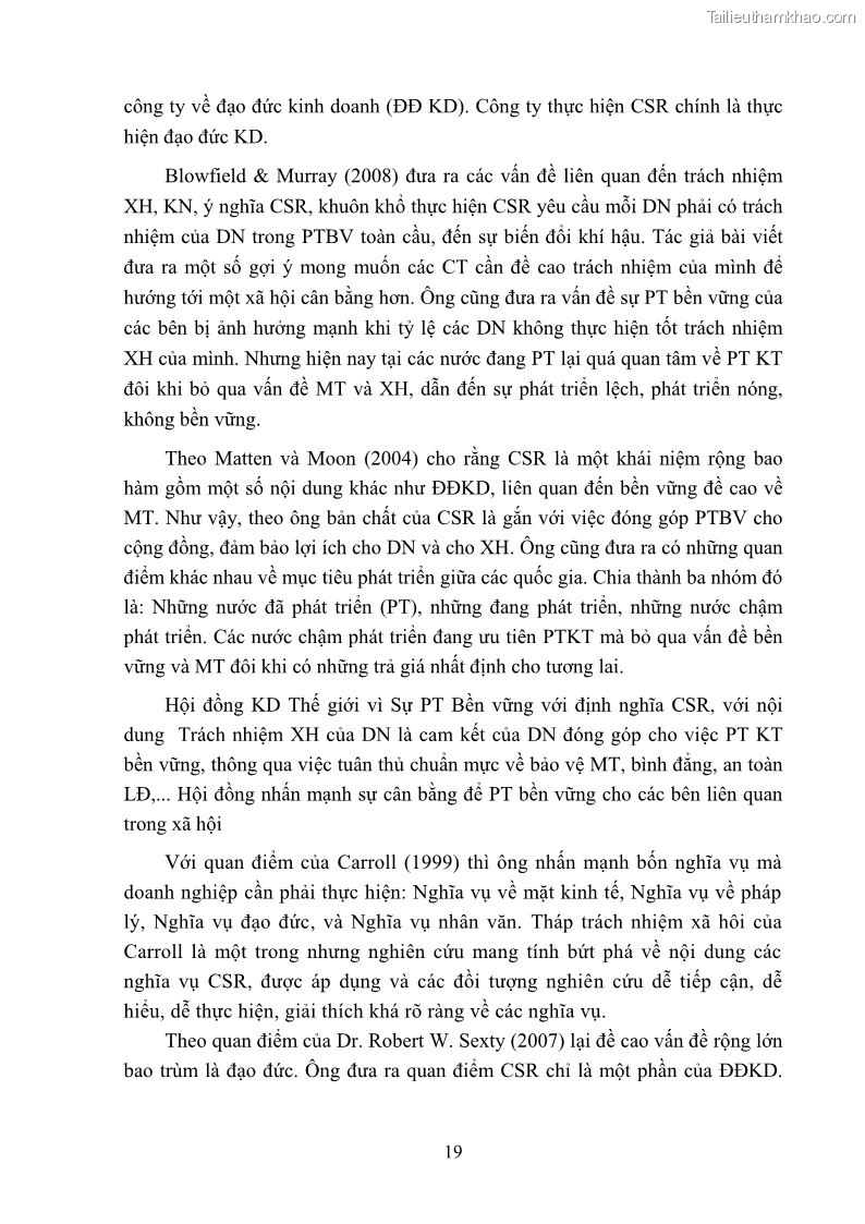 Luận án tiến sĩ kinh tế Nâng cao trách nhiệm xã hội của doanh nghiệp Việt Nam trong hoạt động kinh doanh thương mại - 3 Trang 30