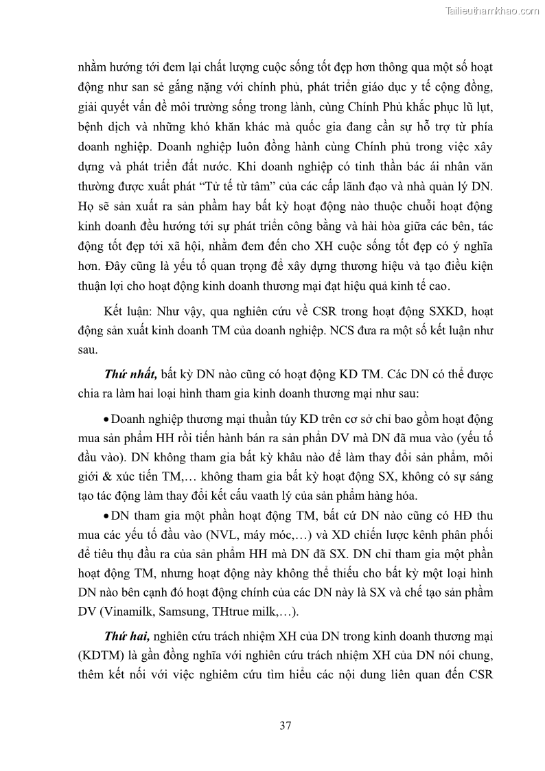 Luận án tiến sĩ kinh tế Nâng cao trách nhiệm xã hội của doanh nghiệp Việt Nam trong hoạt động kinh doanh thương mại - 4 Trang 48