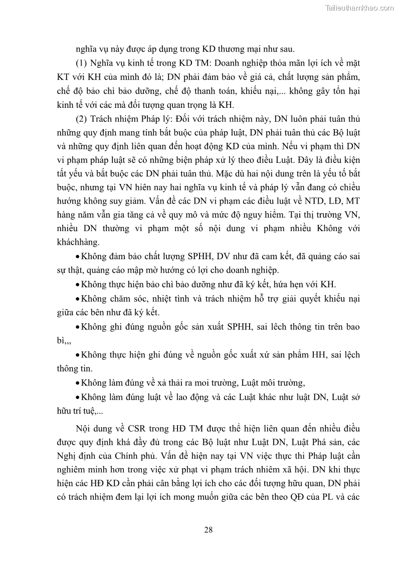 Luận án tiến sĩ kinh tế Nâng cao trách nhiệm xã hội của doanh nghiệp Việt Nam trong hoạt động kinh doanh thương mại - 4 Trang 39