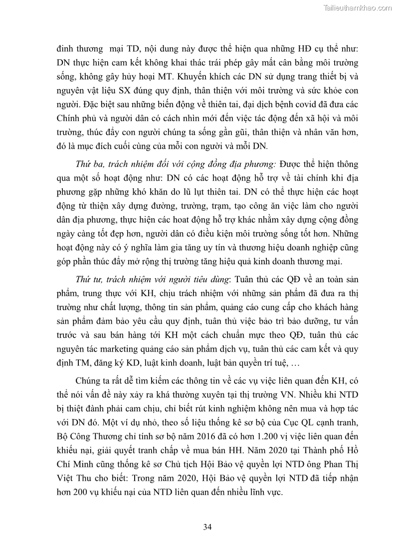 Luận án tiến sĩ kinh tế Nâng cao trách nhiệm xã hội của doanh nghiệp Việt Nam trong hoạt động kinh doanh thương mại - 4 Trang 45