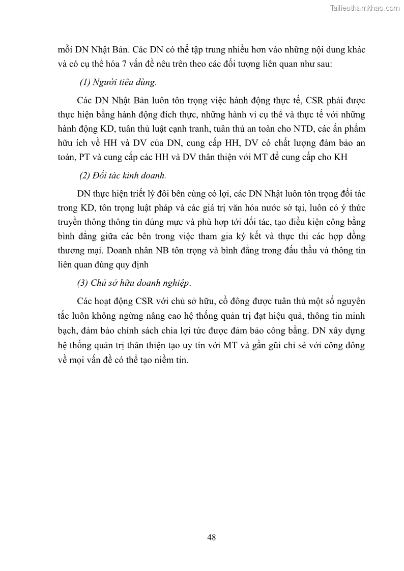 Luận án tiến sĩ kinh tế Nâng cao trách nhiệm xã hội của doanh nghiệp Việt Nam trong hoạt động kinh doanh thương mại - 5 Trang 59