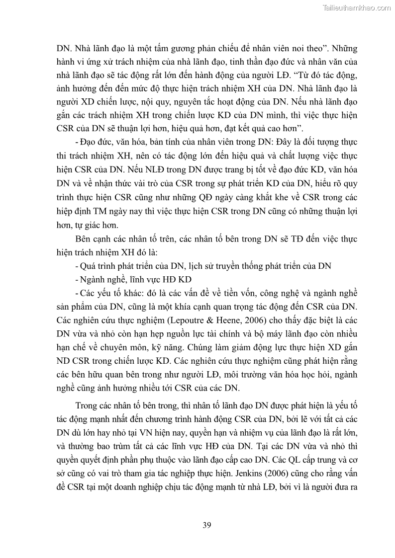 Luận án tiến sĩ kinh tế Nâng cao trách nhiệm xã hội của doanh nghiệp Việt Nam trong hoạt động kinh doanh thương mại - 5 Trang 50