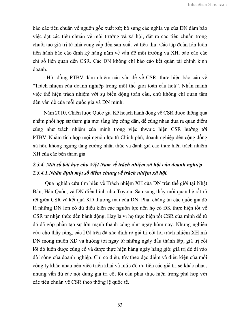 Luận án tiến sĩ kinh tế Nâng cao trách nhiệm xã hội của doanh nghiệp Việt Nam trong hoạt động kinh doanh thương mại - 7 Trang 74
