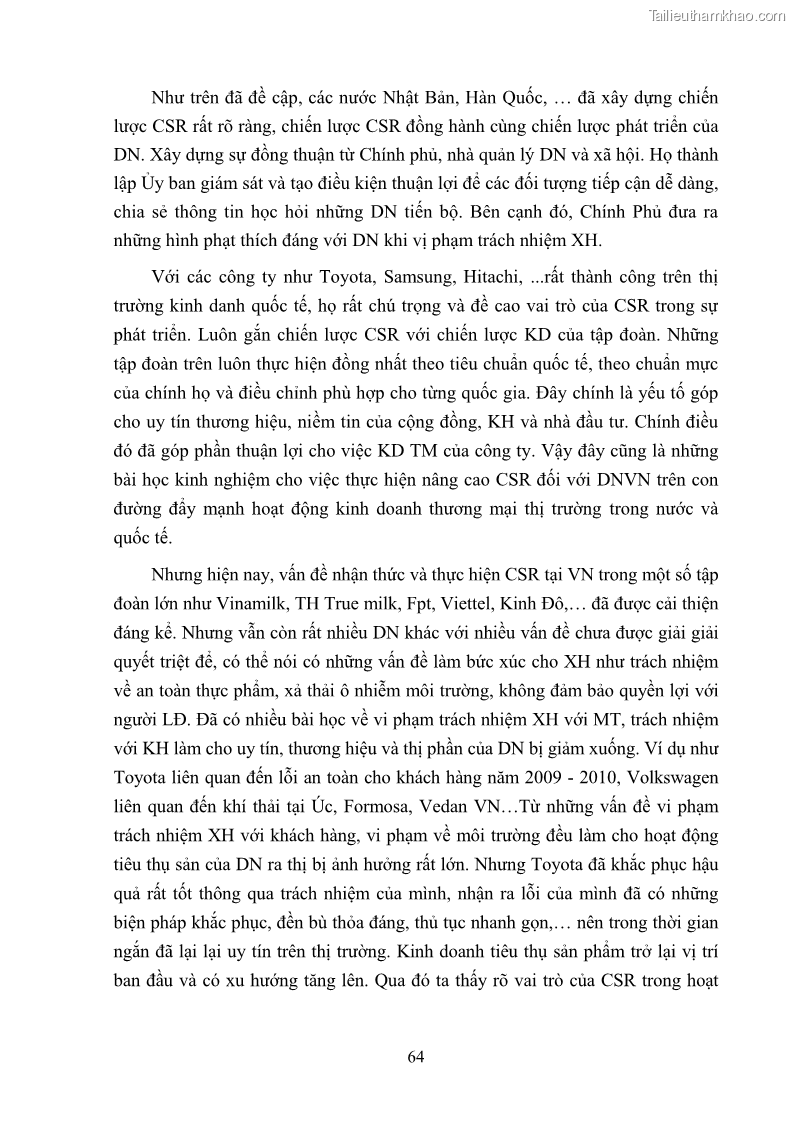 Luận án tiến sĩ kinh tế Nâng cao trách nhiệm xã hội của doanh nghiệp Việt Nam trong hoạt động kinh doanh thương mại - 7 Trang 75
