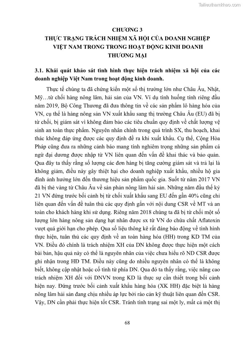 Luận án tiến sĩ kinh tế Nâng cao trách nhiệm xã hội của doanh nghiệp Việt Nam trong hoạt động kinh doanh thương mại - 7 Trang 79