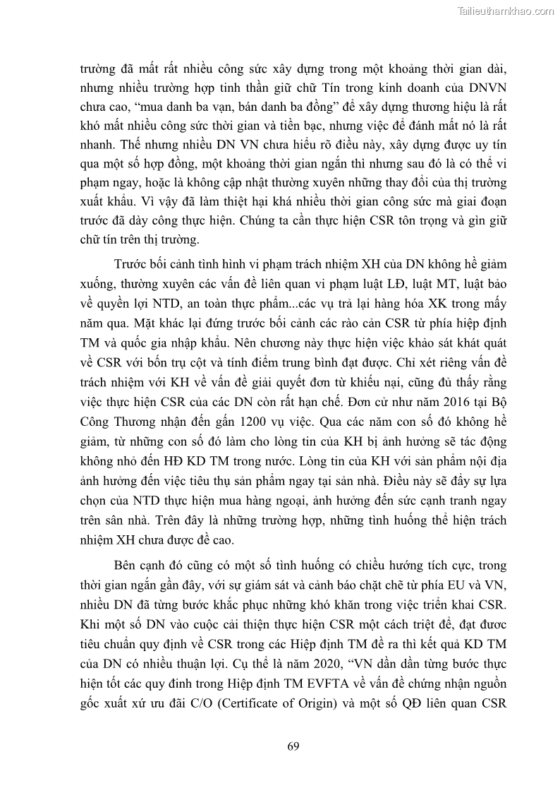 Luận án tiến sĩ kinh tế Nâng cao trách nhiệm xã hội của doanh nghiệp Việt Nam trong hoạt động kinh doanh thương mại - 7 Trang 80