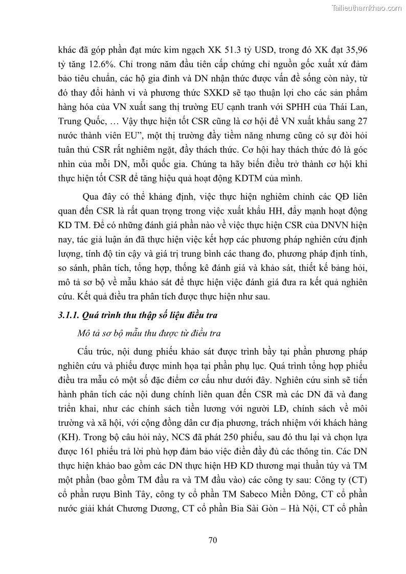 Luận án tiến sĩ kinh tế Nâng cao trách nhiệm xã hội của doanh nghiệp Việt Nam trong hoạt động kinh doanh thương mại - 7 Trang 81