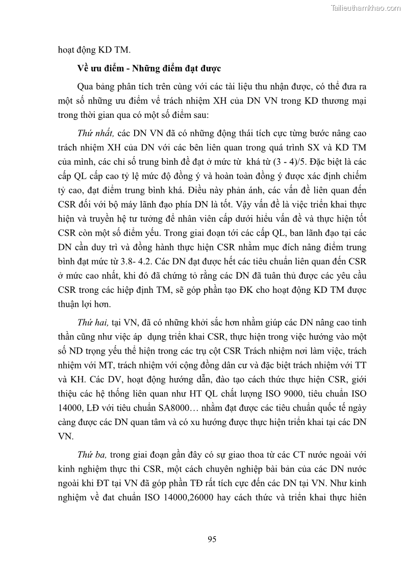 Luận án tiến sĩ kinh tế Nâng cao trách nhiệm xã hội của doanh nghiệp Việt Nam trong hoạt động kinh doanh thương mại - 9 Trang 106