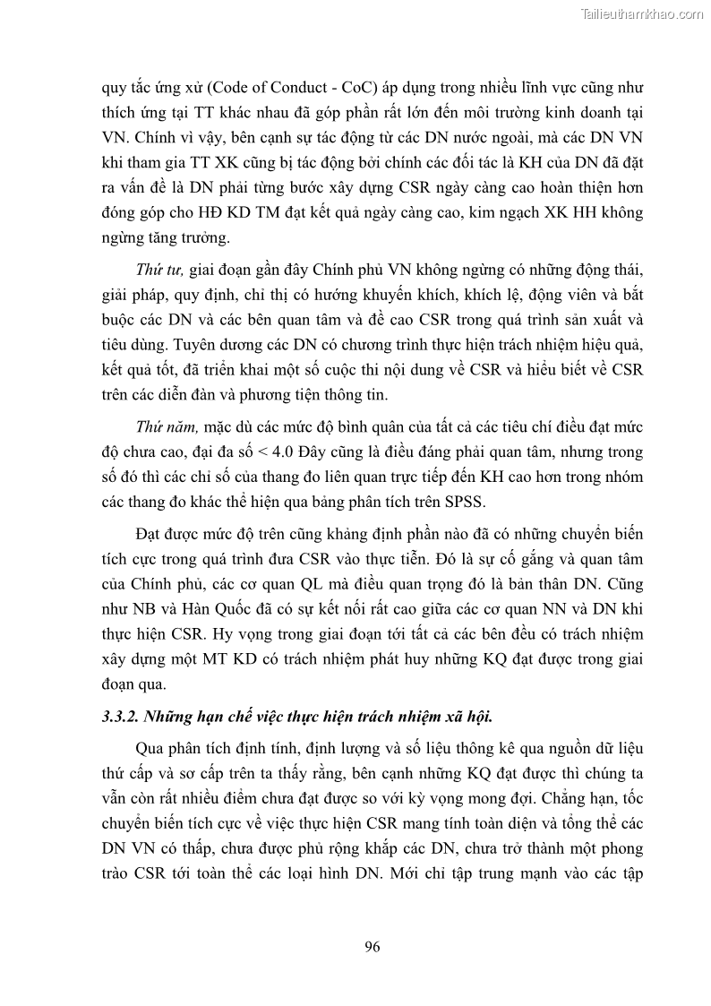 Luận án tiến sĩ kinh tế Nâng cao trách nhiệm xã hội của doanh nghiệp Việt Nam trong hoạt động kinh doanh thương mại - 9 Trang 107