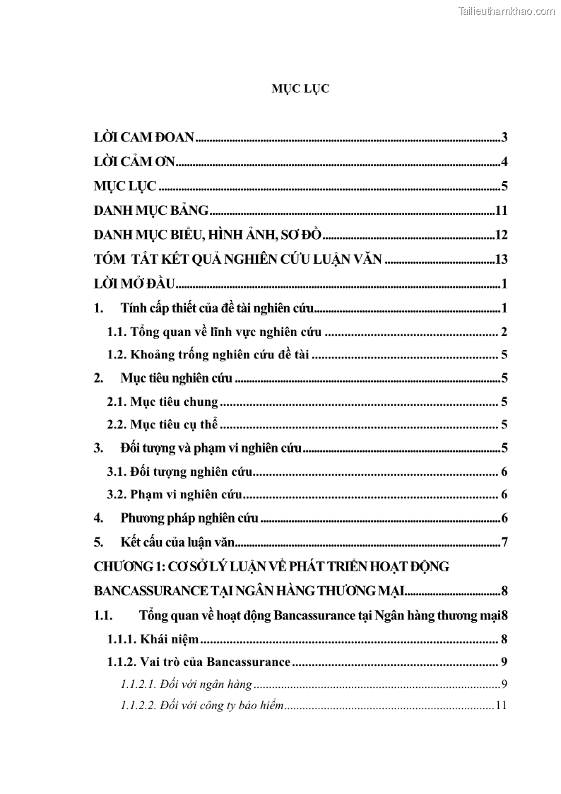Luận văn thạc sĩ tài chính ngân hàng Phát triển hoạt động liên kết bảo hiểm - ngân hàng Bancassurance tại Ngân hàng TMCP Đại chúng Việt Nam - 1 Trang 5