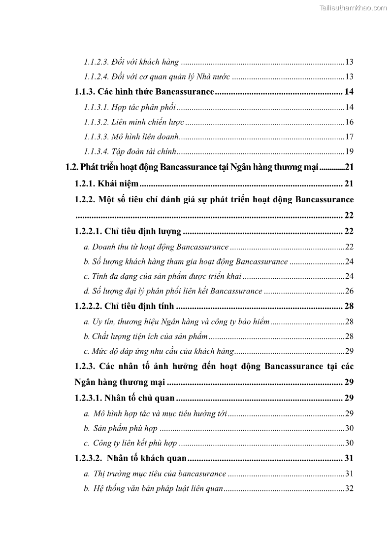 Luận văn thạc sĩ tài chính ngân hàng Phát triển hoạt động liên kết bảo hiểm - ngân hàng Bancassurance tại Ngân hàng TMCP Đại chúng Việt Nam - 1 Trang 6