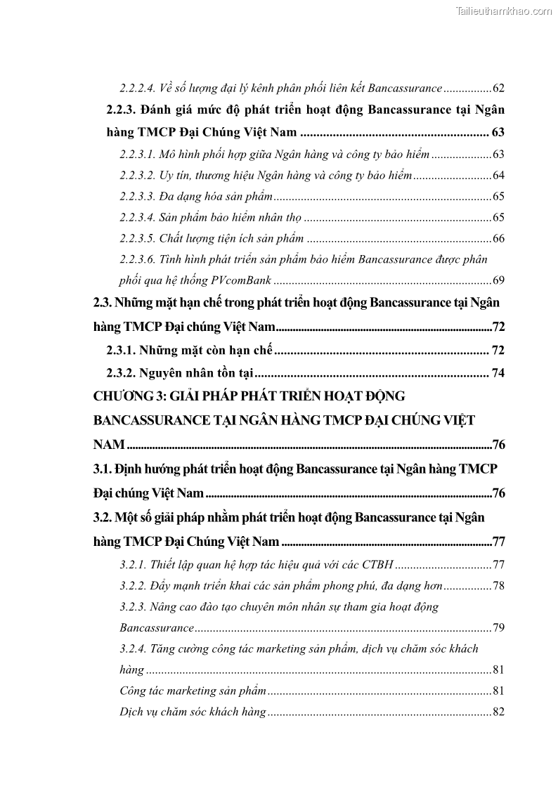 Luận văn thạc sĩ tài chính ngân hàng Phát triển hoạt động liên kết bảo hiểm - ngân hàng Bancassurance tại Ngân hàng TMCP Đại chúng Việt Nam - 1 Trang 8