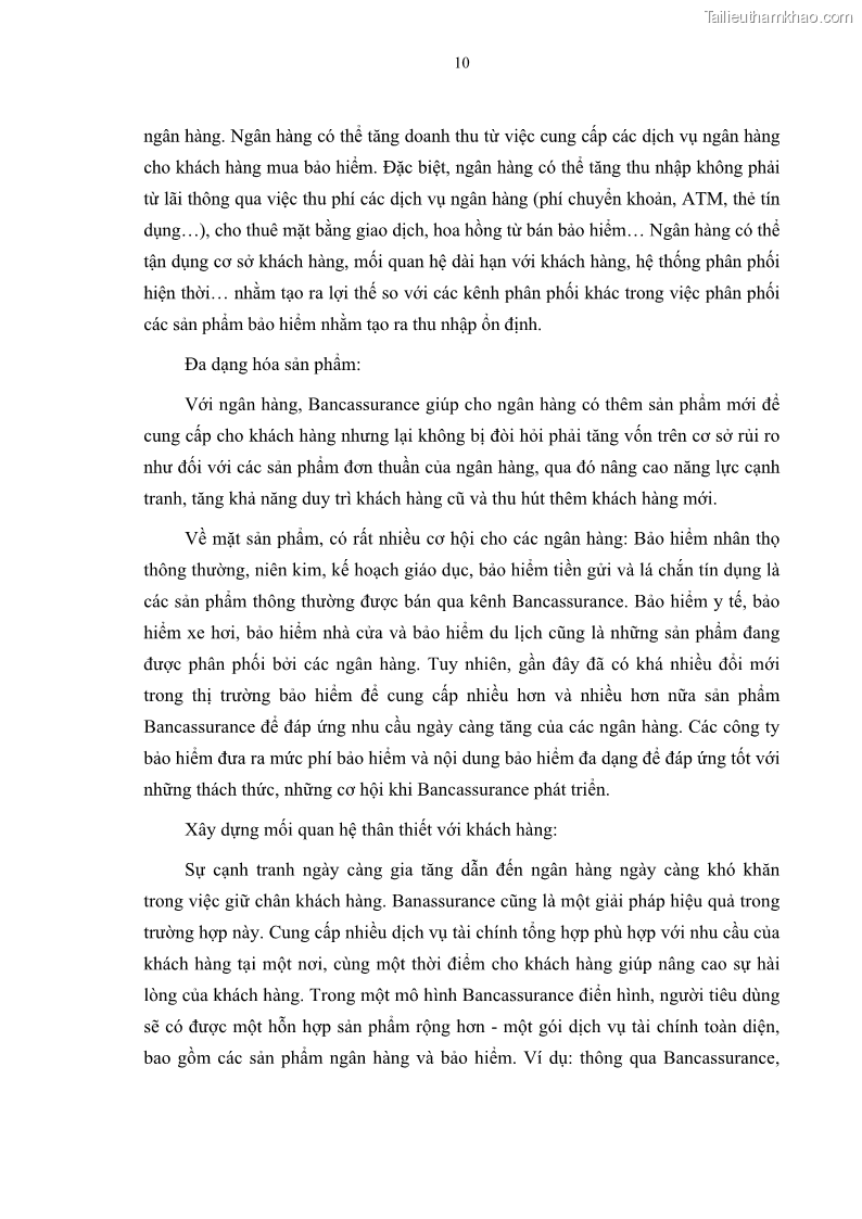 Luận văn thạc sĩ tài chính ngân hàng Phát triển hoạt động liên kết bảo hiểm - ngân hàng Bancassurance tại Ngân hàng TMCP Đại chúng Việt Nam - 2 Trang 23