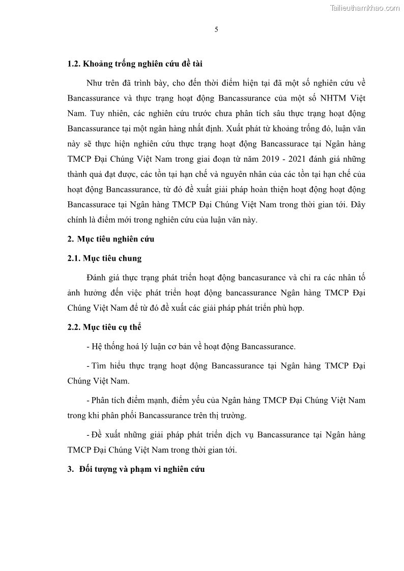 Luận văn thạc sĩ tài chính ngân hàng Phát triển hoạt động liên kết bảo hiểm - ngân hàng Bancassurance tại Ngân hàng TMCP Đại chúng Việt Nam - 2 Trang 18
