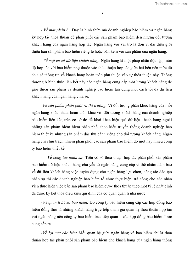 Luận văn thạc sĩ tài chính ngân hàng Phát triển hoạt động liên kết bảo hiểm - ngân hàng Bancassurance tại Ngân hàng TMCP Đại chúng Việt Nam - 3 Trang 28