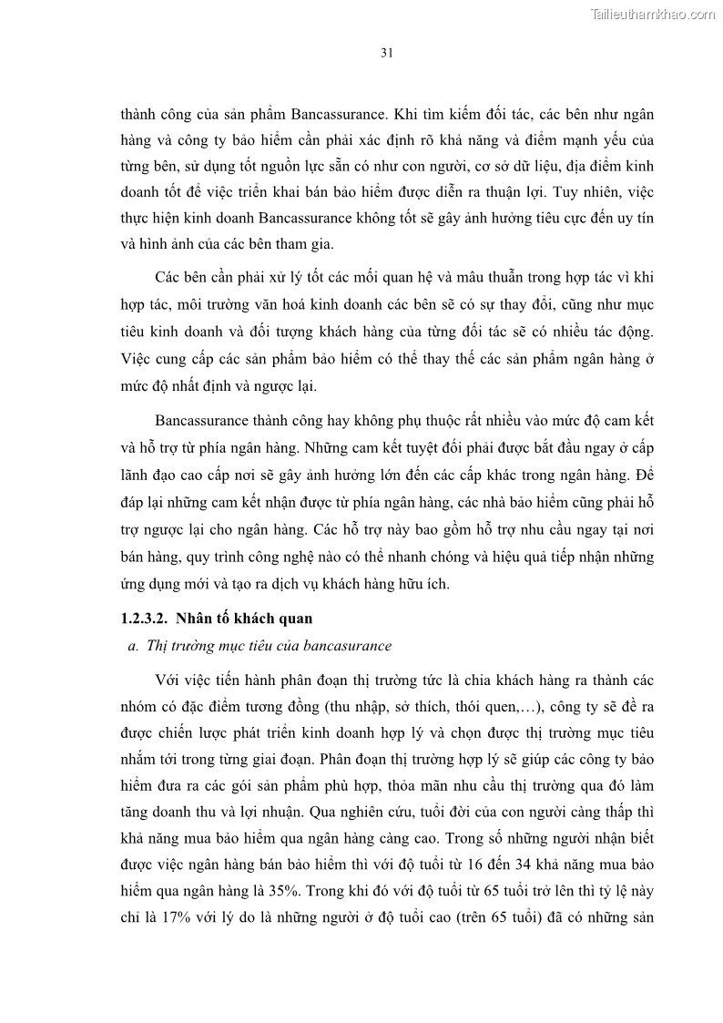 Luận văn thạc sĩ tài chính ngân hàng Phát triển hoạt động liên kết bảo hiểm - ngân hàng Bancassurance tại Ngân hàng TMCP Đại chúng Việt Nam - 4 Trang 44