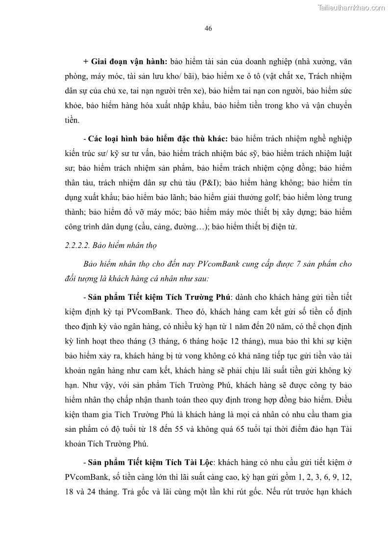 Luận văn thạc sĩ tài chính ngân hàng Phát triển hoạt động liên kết bảo hiểm - ngân hàng Bancassurance tại Ngân hàng TMCP Đại chúng Việt Nam - 5 Trang 59