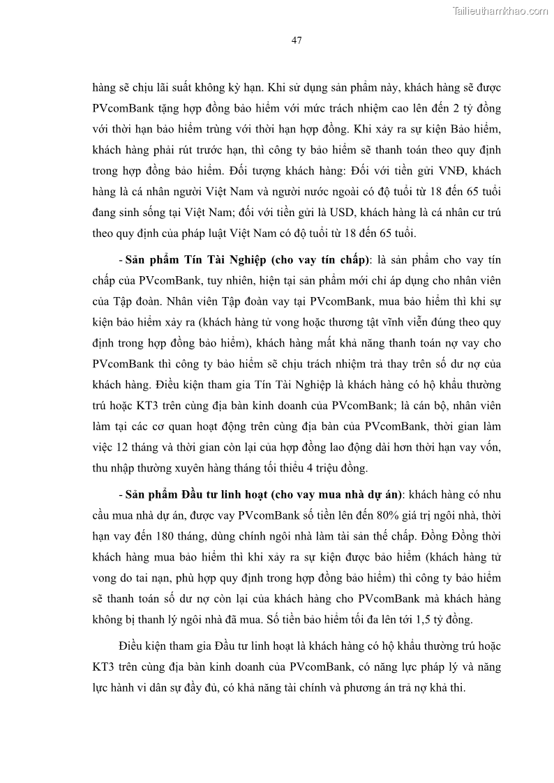 Luận văn thạc sĩ tài chính ngân hàng Phát triển hoạt động liên kết bảo hiểm - ngân hàng Bancassurance tại Ngân hàng TMCP Đại chúng Việt Nam - 5 Trang 60