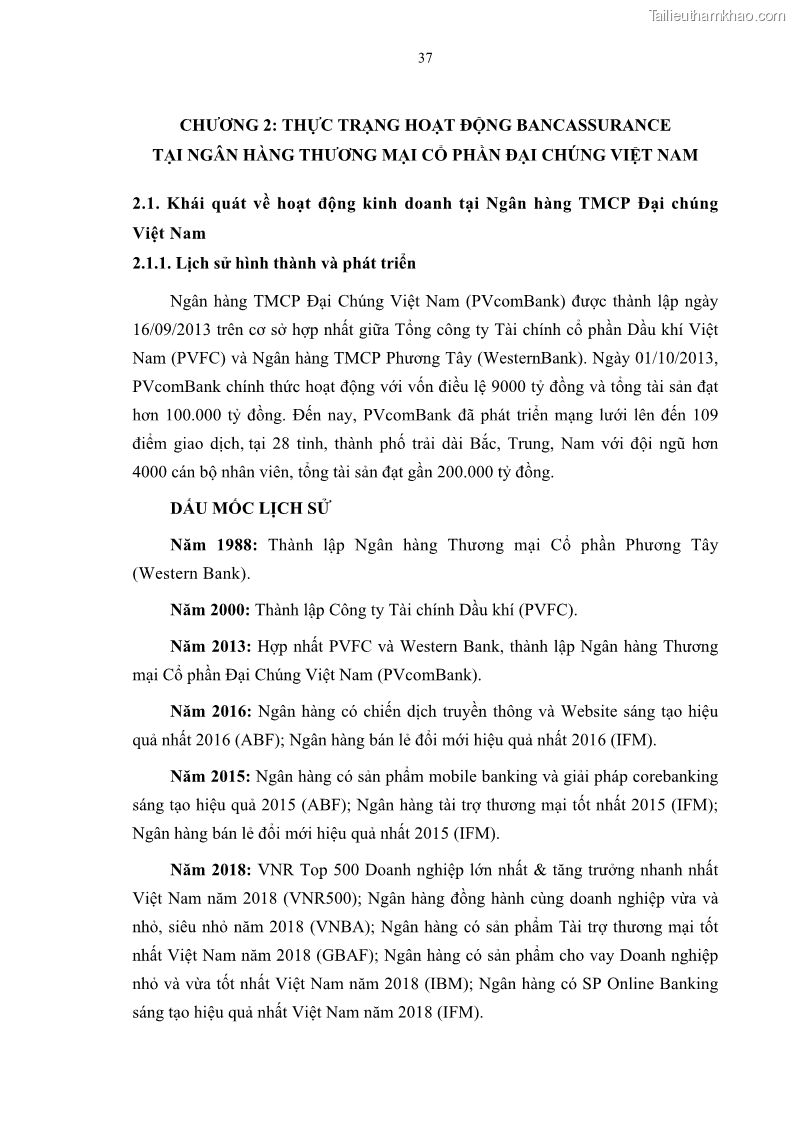 Luận văn thạc sĩ tài chính ngân hàng Phát triển hoạt động liên kết bảo hiểm - ngân hàng Bancassurance tại Ngân hàng TMCP Đại chúng Việt Nam - 5 Trang 50