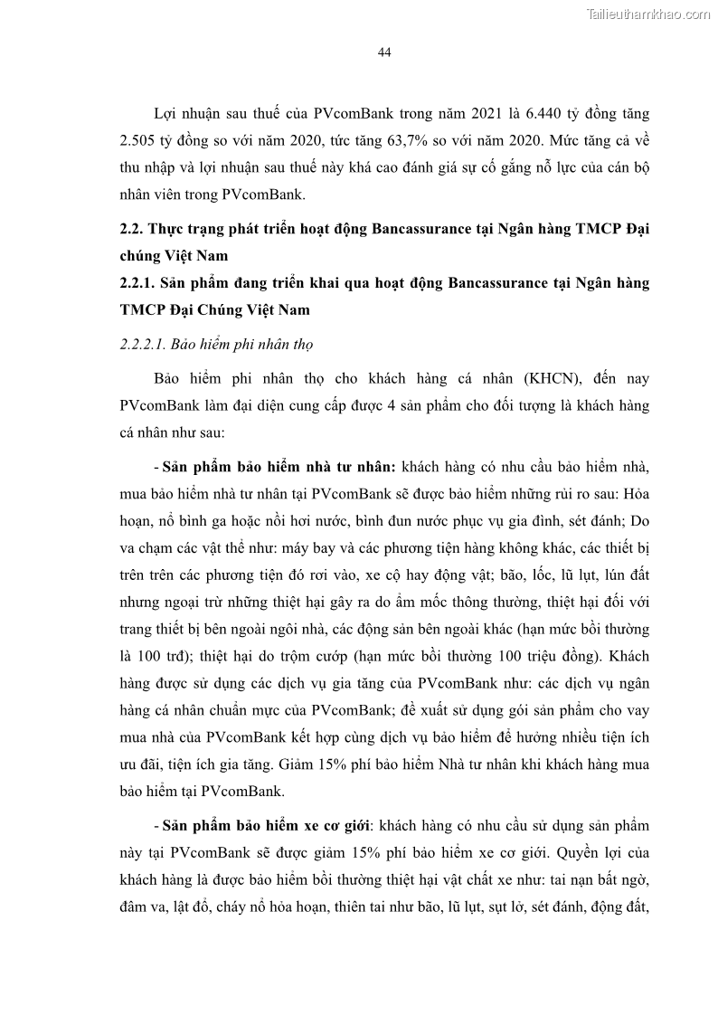 Luận văn thạc sĩ tài chính ngân hàng Phát triển hoạt động liên kết bảo hiểm - ngân hàng Bancassurance tại Ngân hàng TMCP Đại chúng Việt Nam - 5 Trang 57