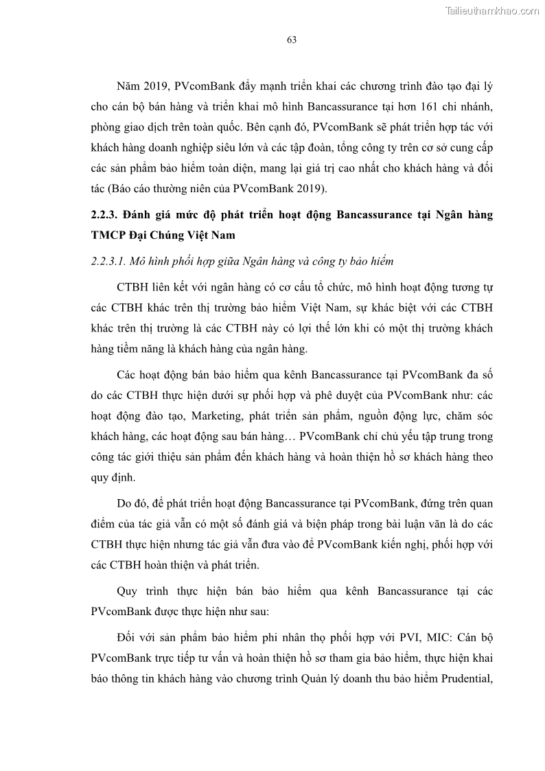 Luận văn thạc sĩ tài chính ngân hàng Phát triển hoạt động liên kết bảo hiểm - ngân hàng Bancassurance tại Ngân hàng TMCP Đại chúng Việt Nam - 7 Trang 76