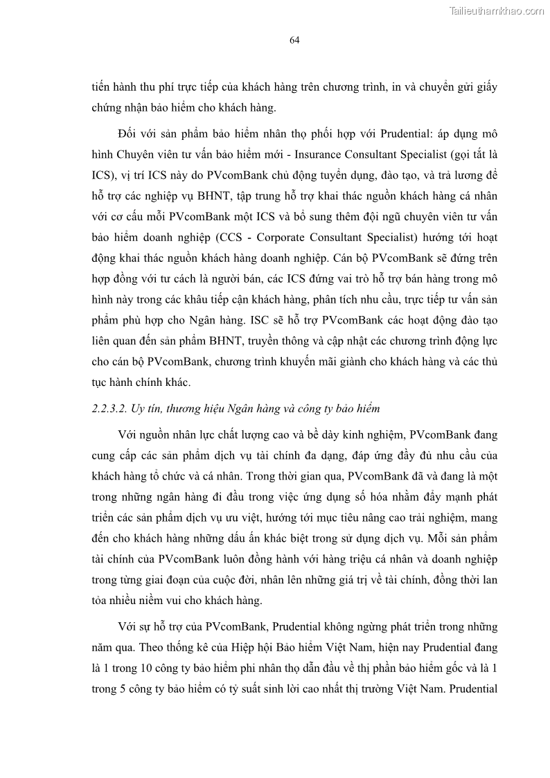 Luận văn thạc sĩ tài chính ngân hàng Phát triển hoạt động liên kết bảo hiểm - ngân hàng Bancassurance tại Ngân hàng TMCP Đại chúng Việt Nam - 7 Trang 77