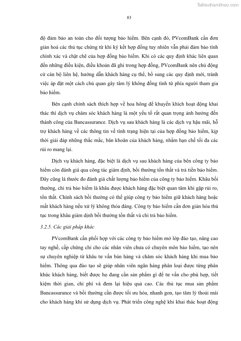 Luận văn thạc sĩ tài chính ngân hàng Phát triển hoạt động liên kết bảo hiểm - ngân hàng Bancassurance tại Ngân hàng TMCP Đại chúng Việt Nam - 8 Trang 96