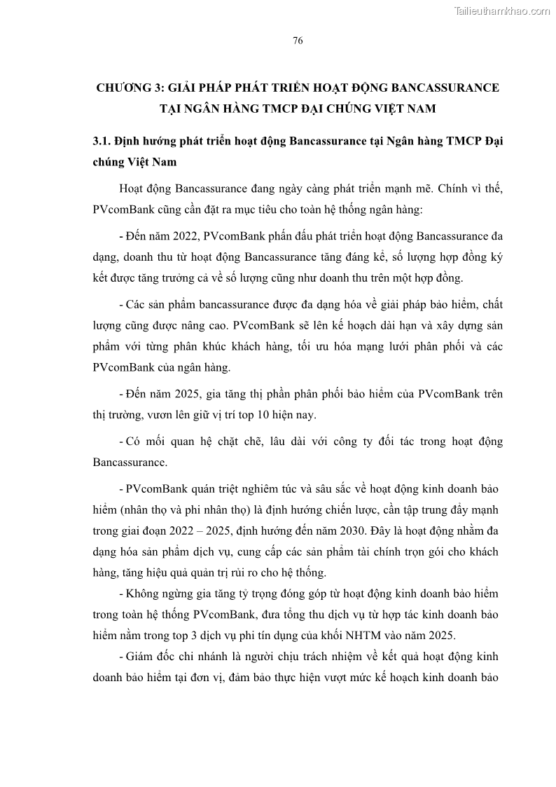 Luận văn thạc sĩ tài chính ngân hàng Phát triển hoạt động liên kết bảo hiểm - ngân hàng Bancassurance tại Ngân hàng TMCP Đại chúng Việt Nam - 8 Trang 89